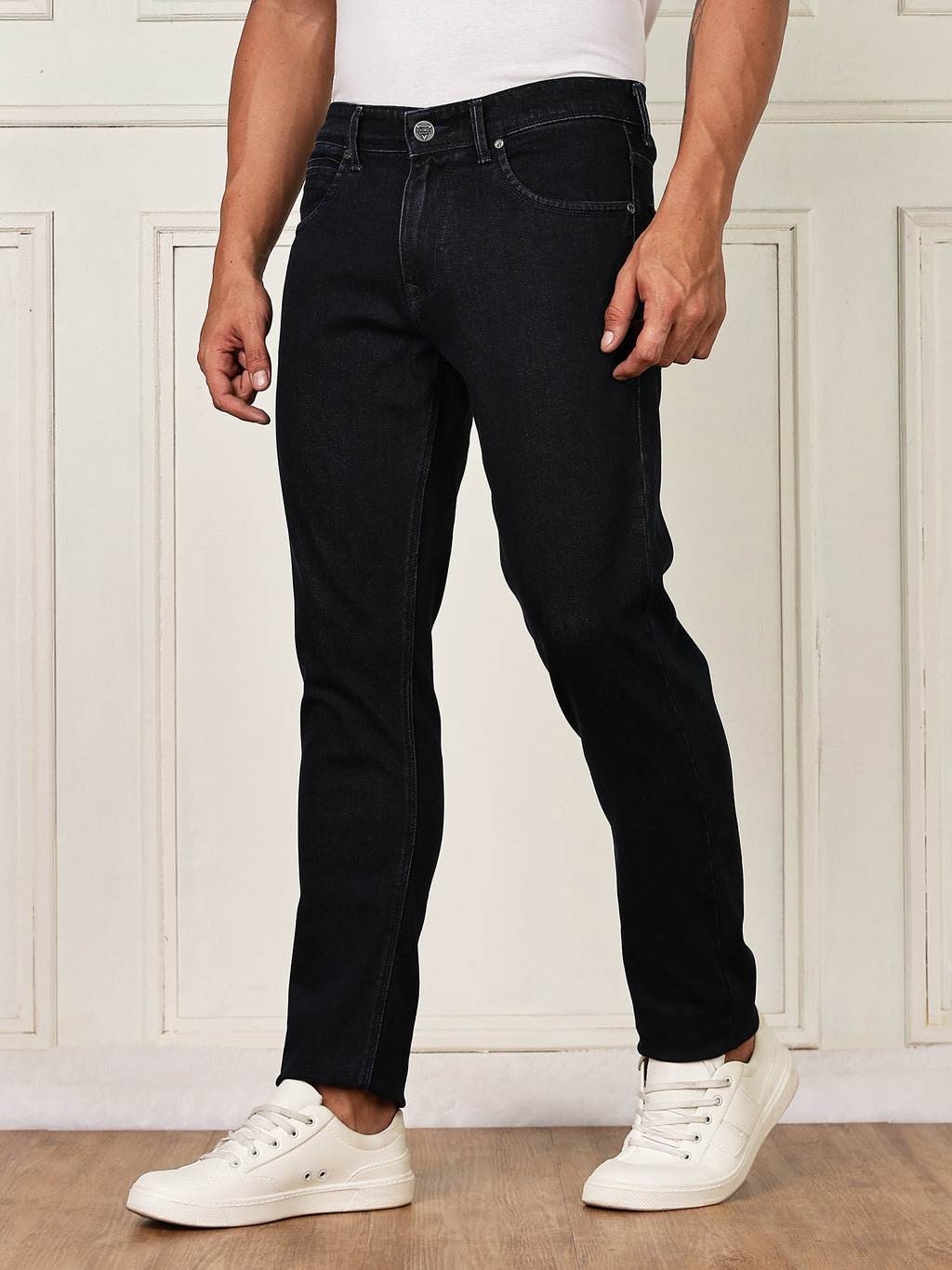 Thomas Scott Men Darkblue Mid-Rise Slim Fit Clean Look Strachable Jeans