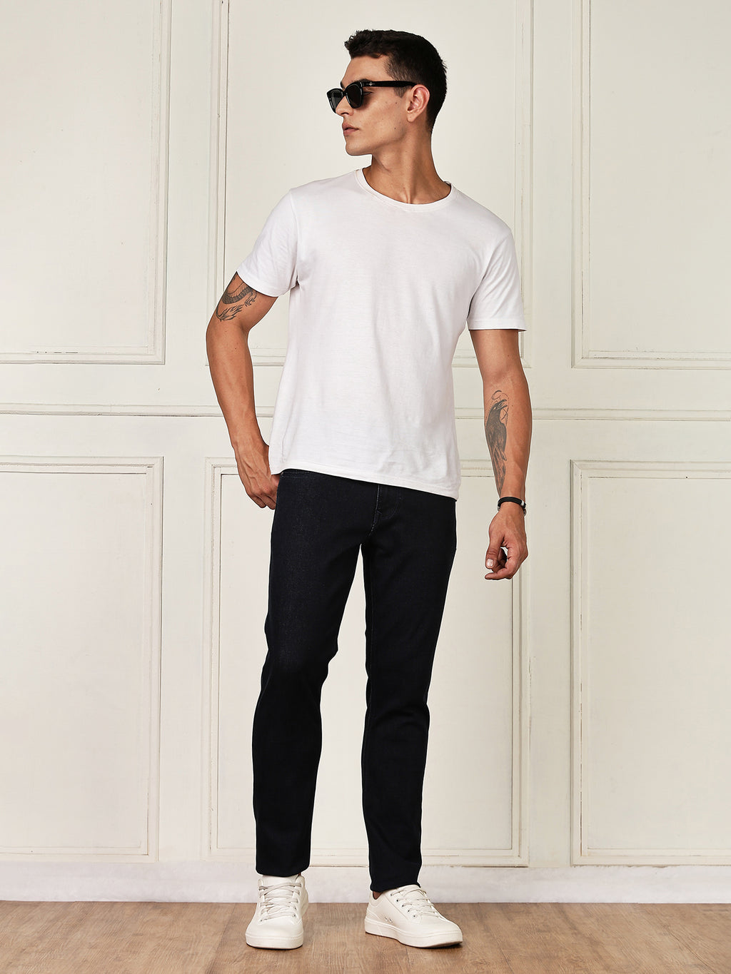 Thomas Scott Men Darkblue Mid-Rise Slim Fit Clean Look Strachable Jeans