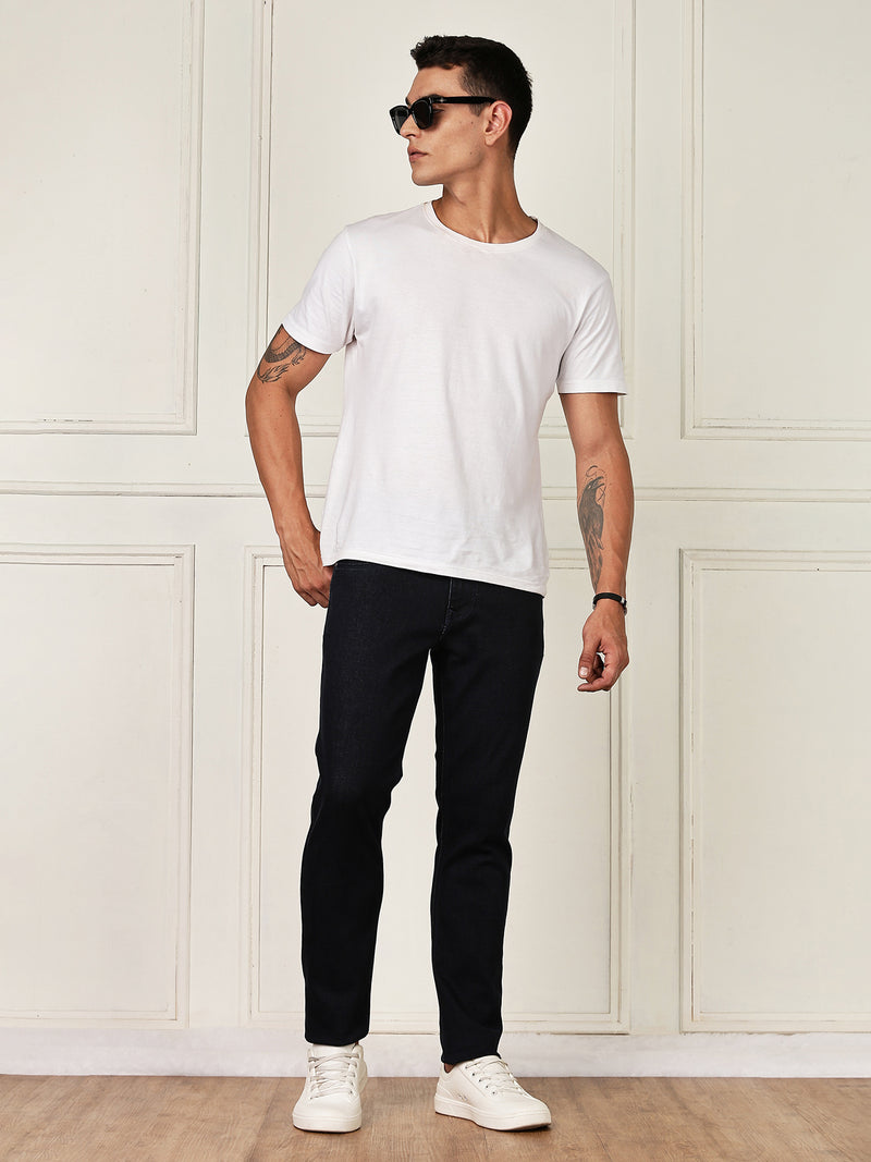 Thomas Scott Men Darkblue Mid-Rise Slim Fit Clean Look Strachable Jeans