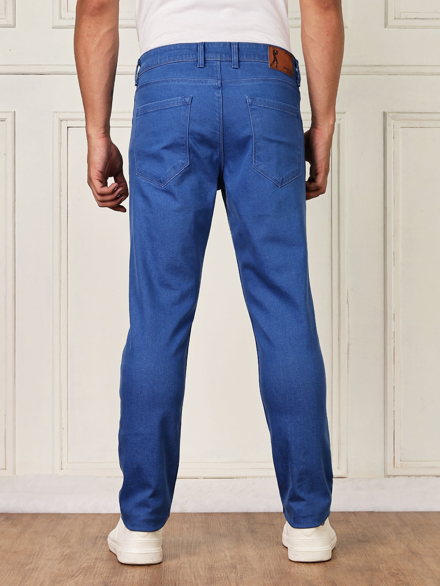 Thomas Scott Men Light Blue Mid-Rise Slim Fit Clean Look Strachable Jeans