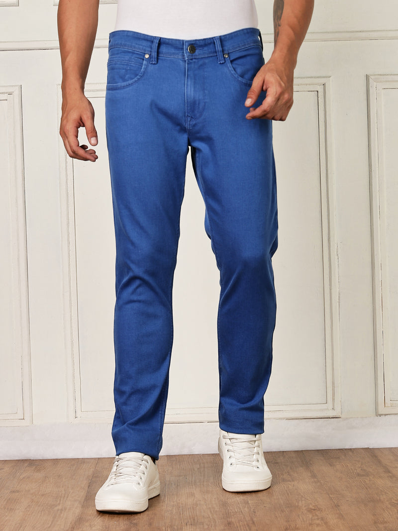 Thomas Scott Men Light Blue Mid-Rise Slim Fit Clean Look Strachable Jeans