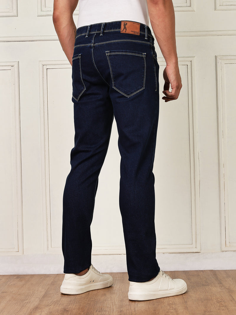 Thomas Scott Men Darkblue Mid-Rise Slim Fit Clean Look Strachable Jeans