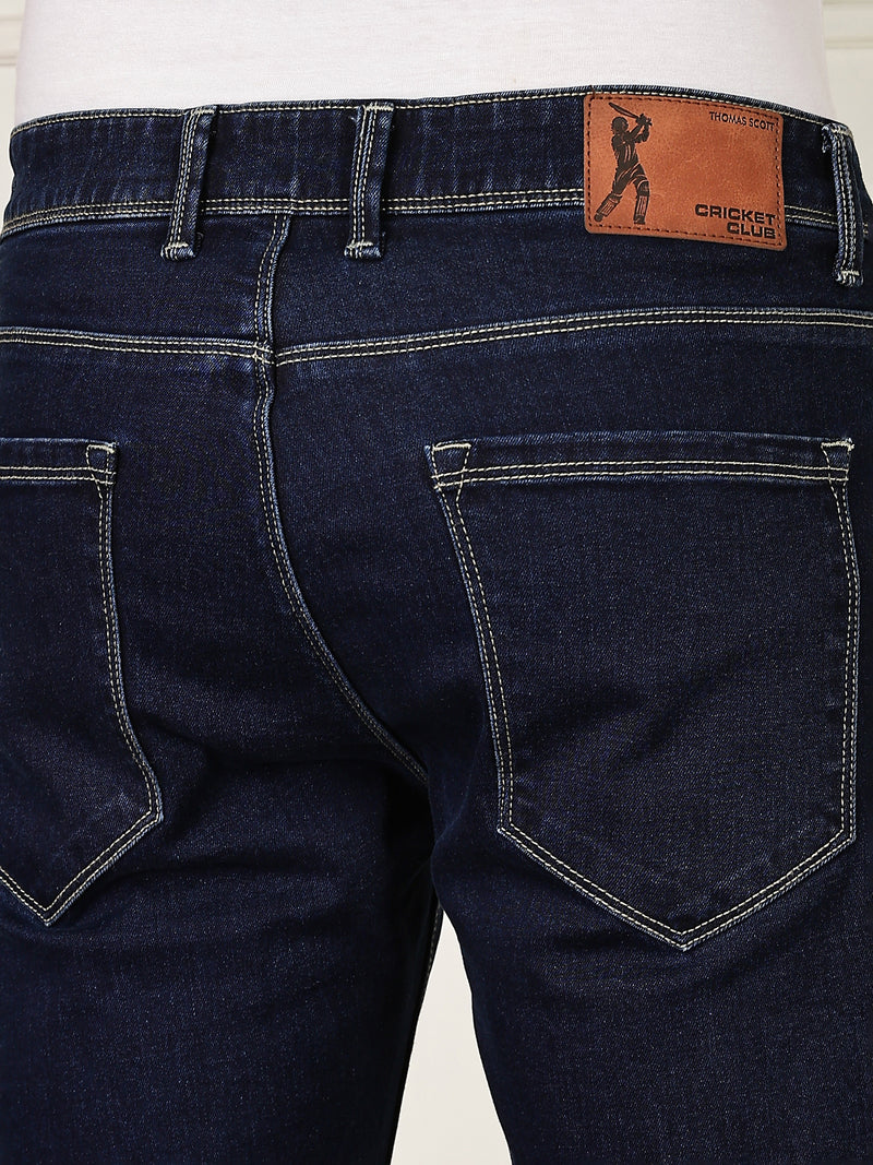 Thomas Scott Men Darkblue Mid-Rise Slim Fit Clean Look Strachable Jeans