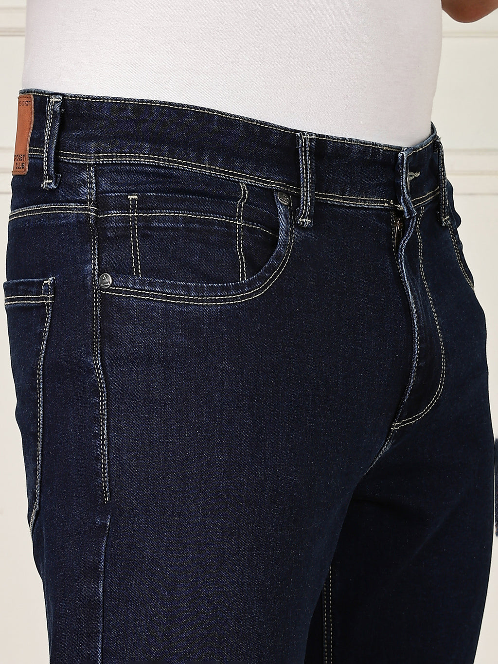 Thomas Scott Men Darkblue Mid-Rise Slim Fit Clean Look Strachable Jeans