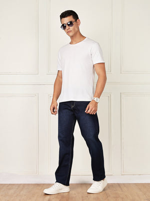 Thomas Scott Men Darkblue Mid-Rise Relaxed Fit Clean Look Strachable Jeans