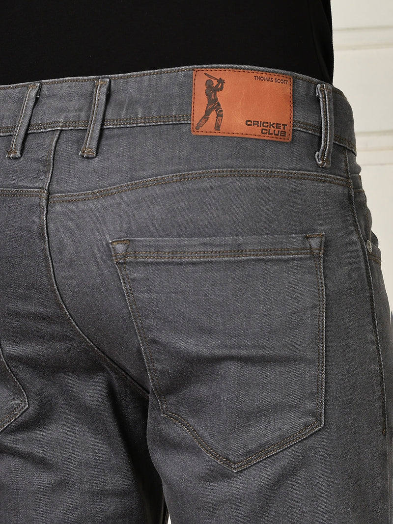 Thomas Scott Men Grey Mid-Rise Slim Fit Clean Look Strachable Jeans