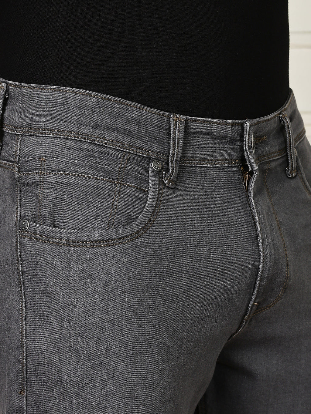 Thomas Scott Men Grey Mid-Rise Slim Fit Clean Look Strachable Jeans