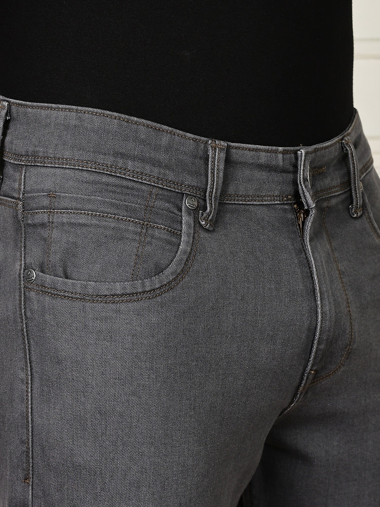 Thomas Scott Men Grey Mid-Rise Slim Fit Clean Look Strachable Jeans