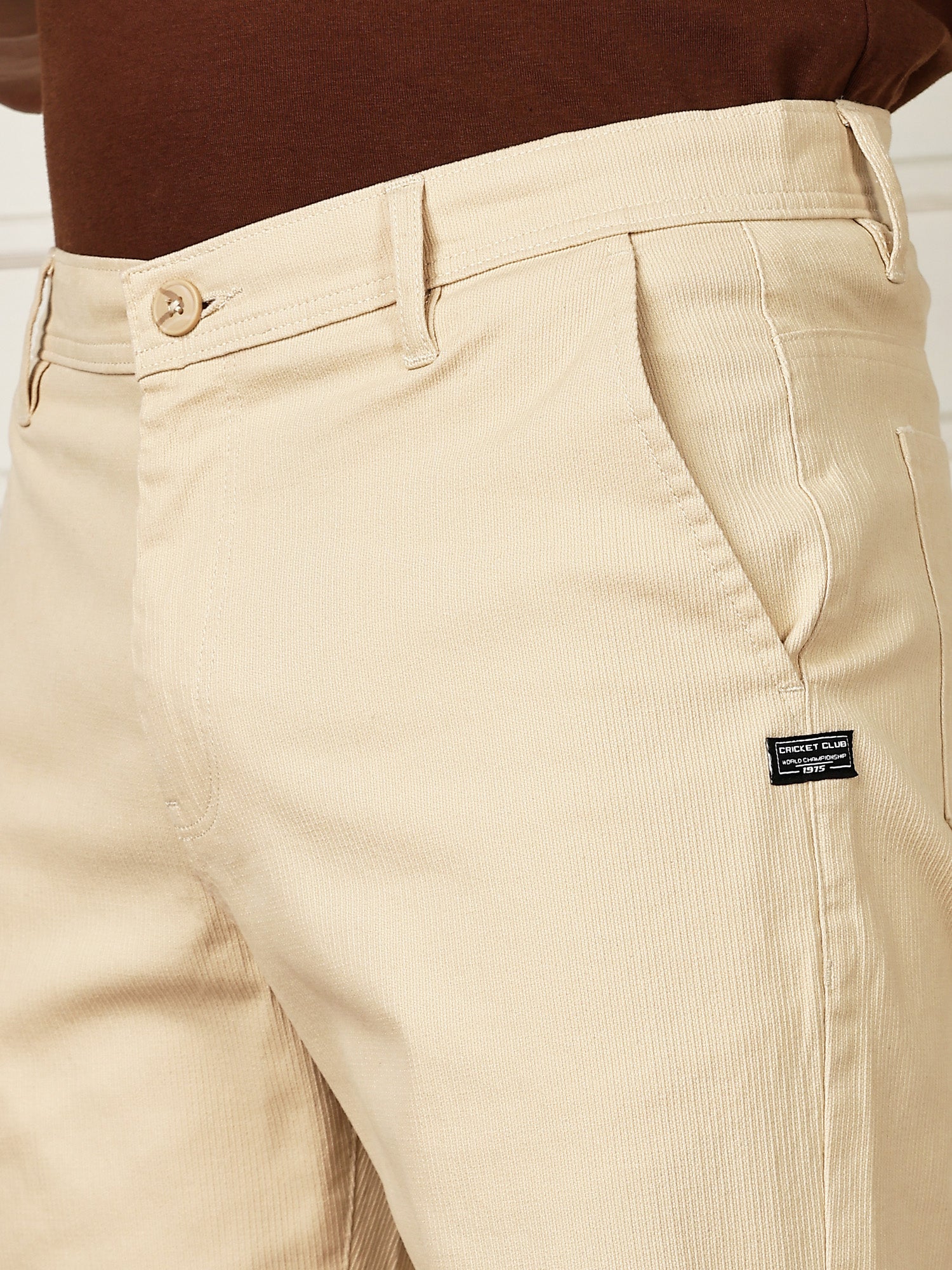 Thomas Scott Men Beige Mid-Rise Regular Fit Woven Chinos Shorts