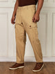 Thomas Scott Men Beige Mid-Rise Straight Fit Woven Cargo Trouser