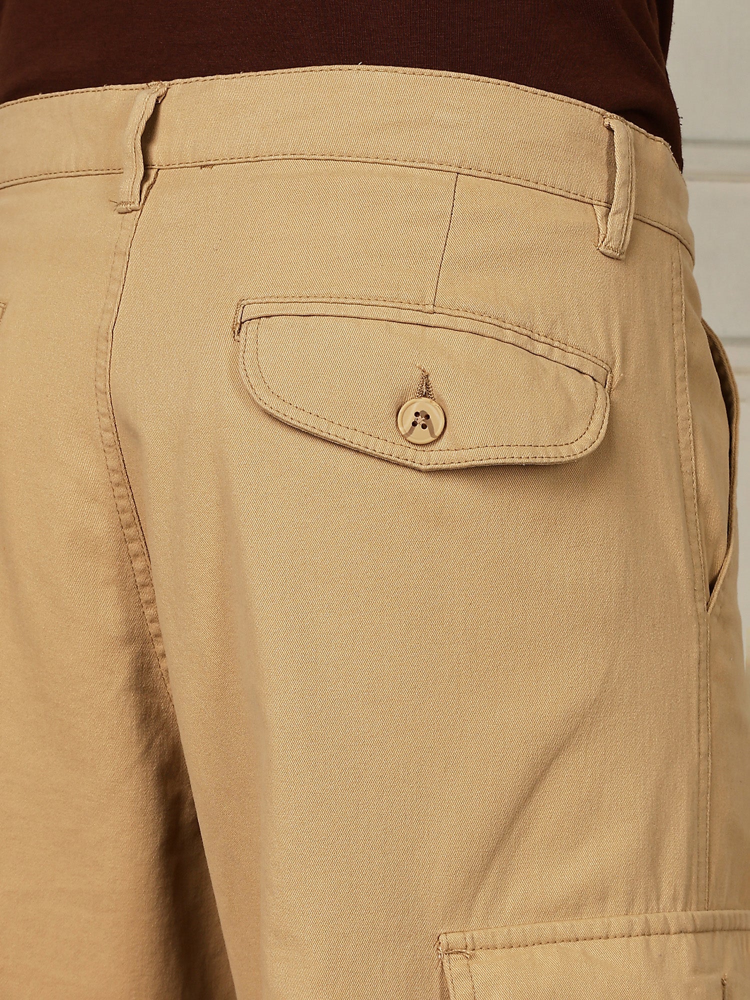 Thomas Scott Men Beige Mid-Rise Straight Fit Woven Cargo Trouser