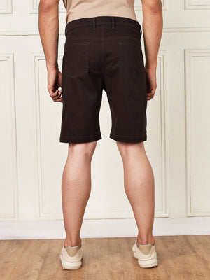 Thomas Scott Men Charcoal Mid-Rise Regular Fit Woven Chinos Shorts
