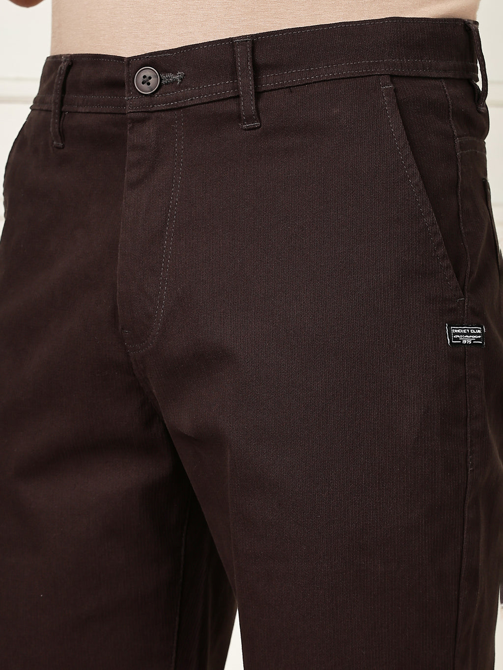 Thomas Scott Men Charcoal Mid-Rise Regular Fit Woven Chinos Shorts