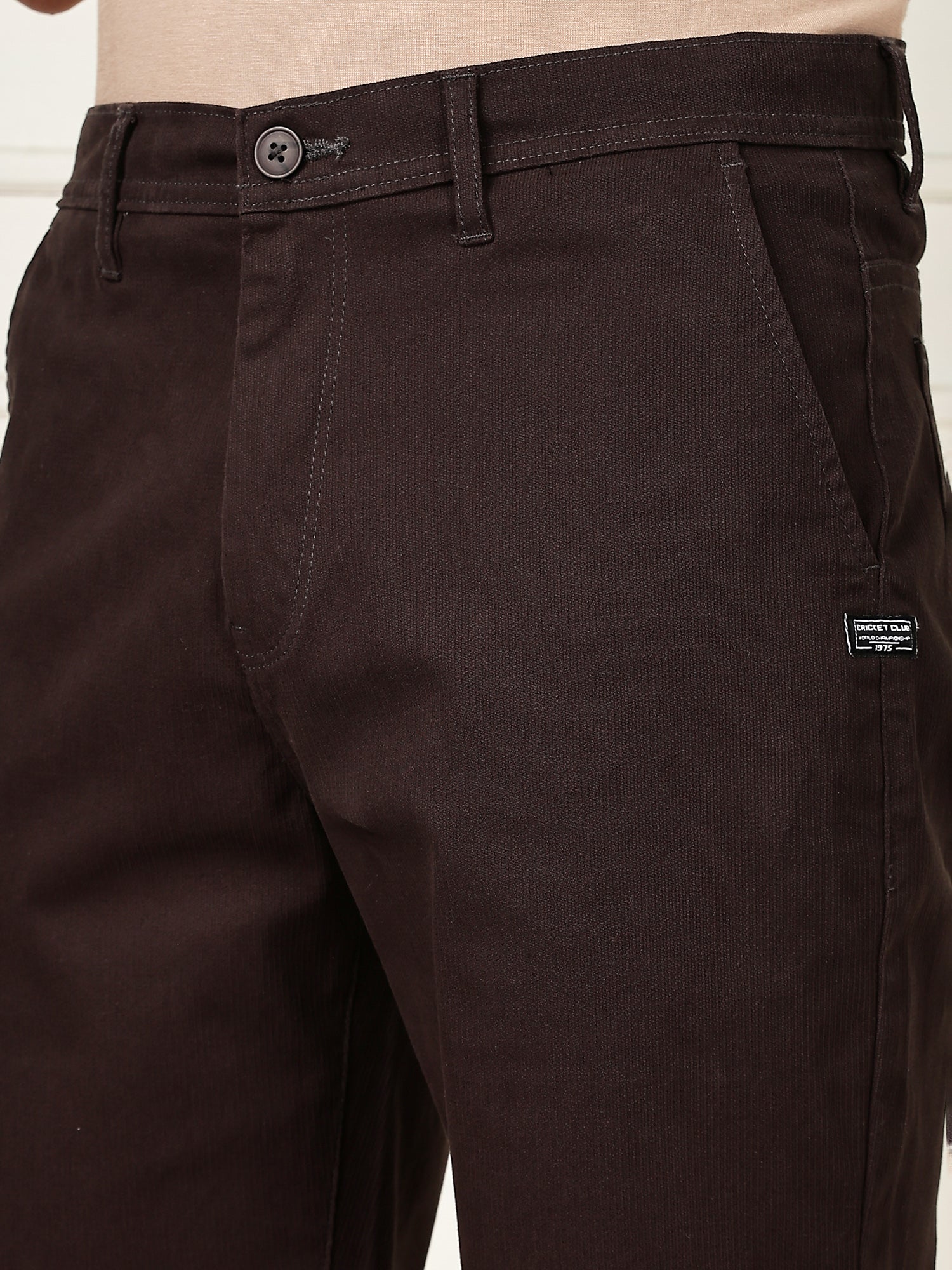 Thomas Scott Men Charcoal Mid-Rise Regular Fit Woven Chinos Shorts