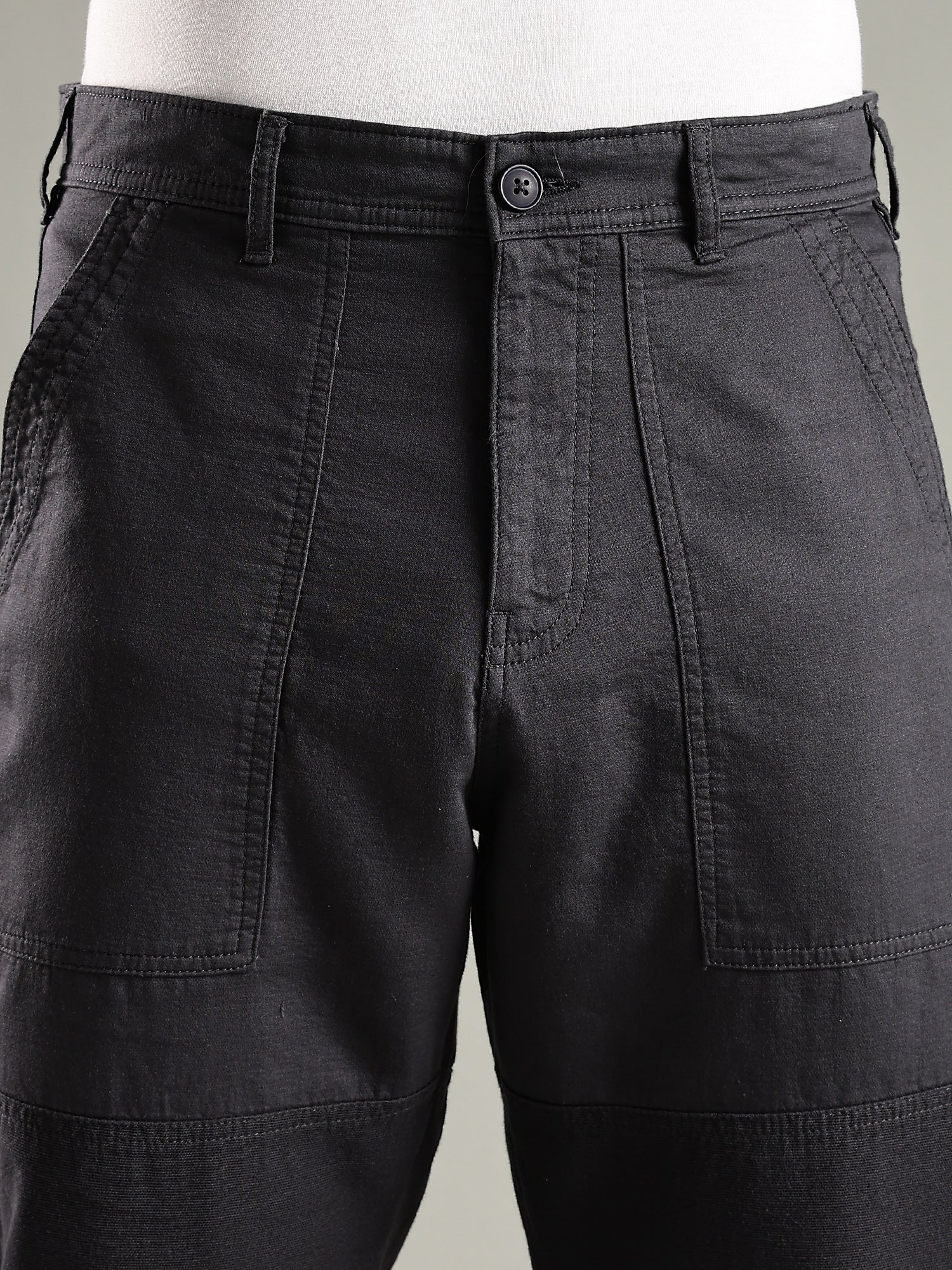 Thomas Scott Men Dark Grey Mid-Rise Relaxed Fit Woven Trouser