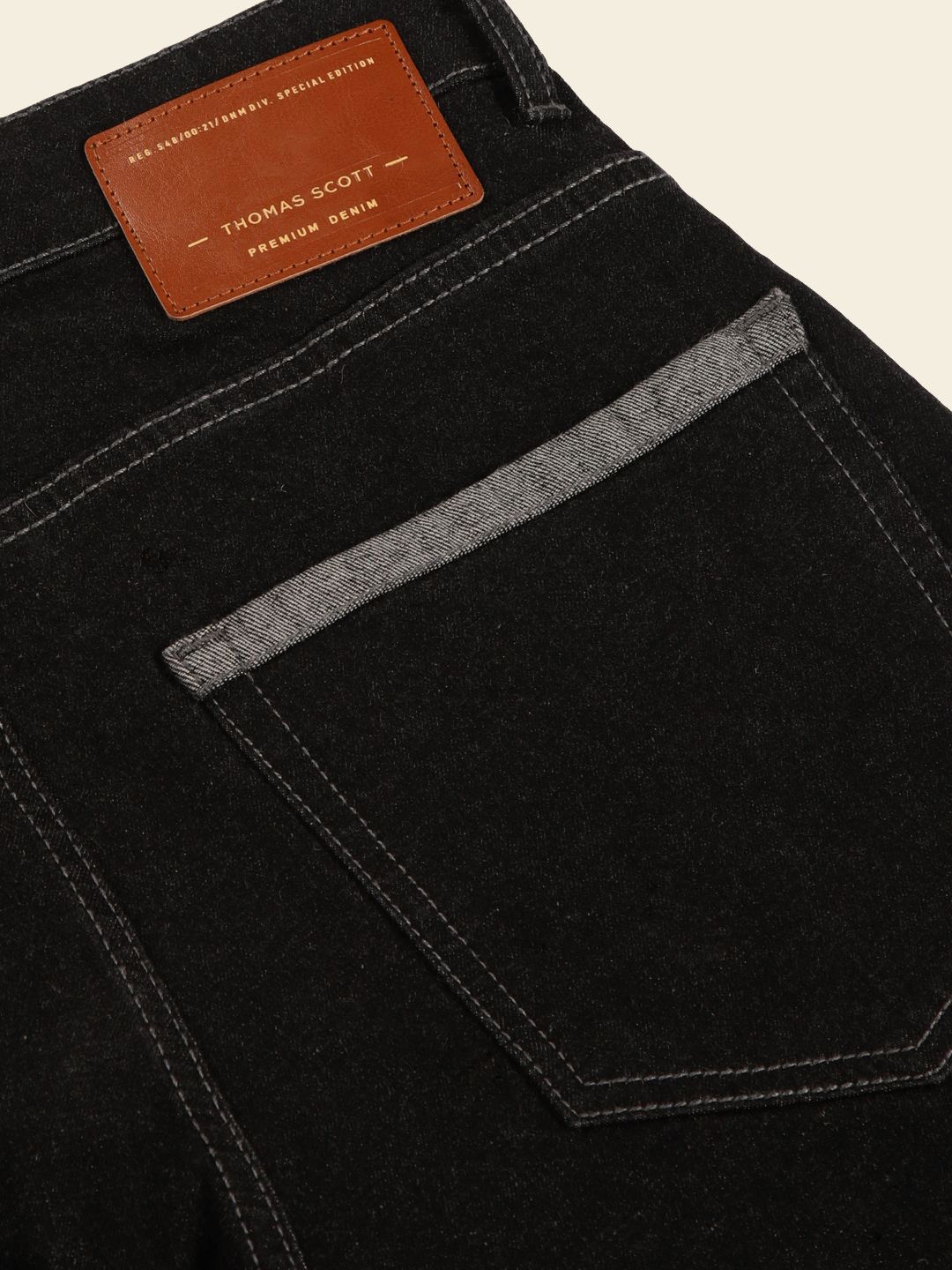 Black Smart Tapered Fit Mid-Rise Clean Look Cropped Stretchable Jeans For Men