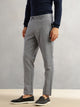 Thomas Scott Men Navy Straight Fit Mid-Rise Checked Woven Regular Trouser
