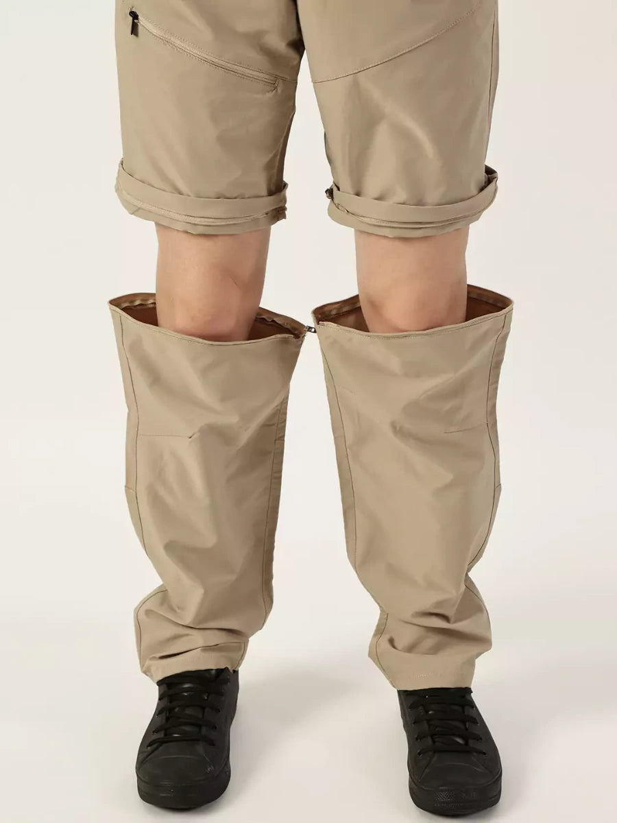 Thomas Scott Men Beige Relaxed Straight Fit Convertible Trousers