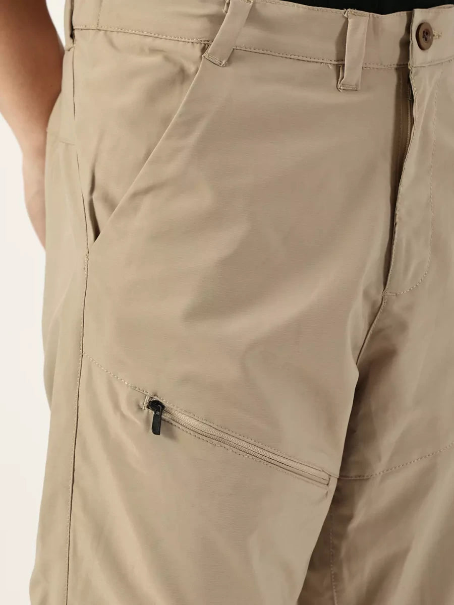 Thomas Scott Men Beige Relaxed Straight Fit Convertible Trousers