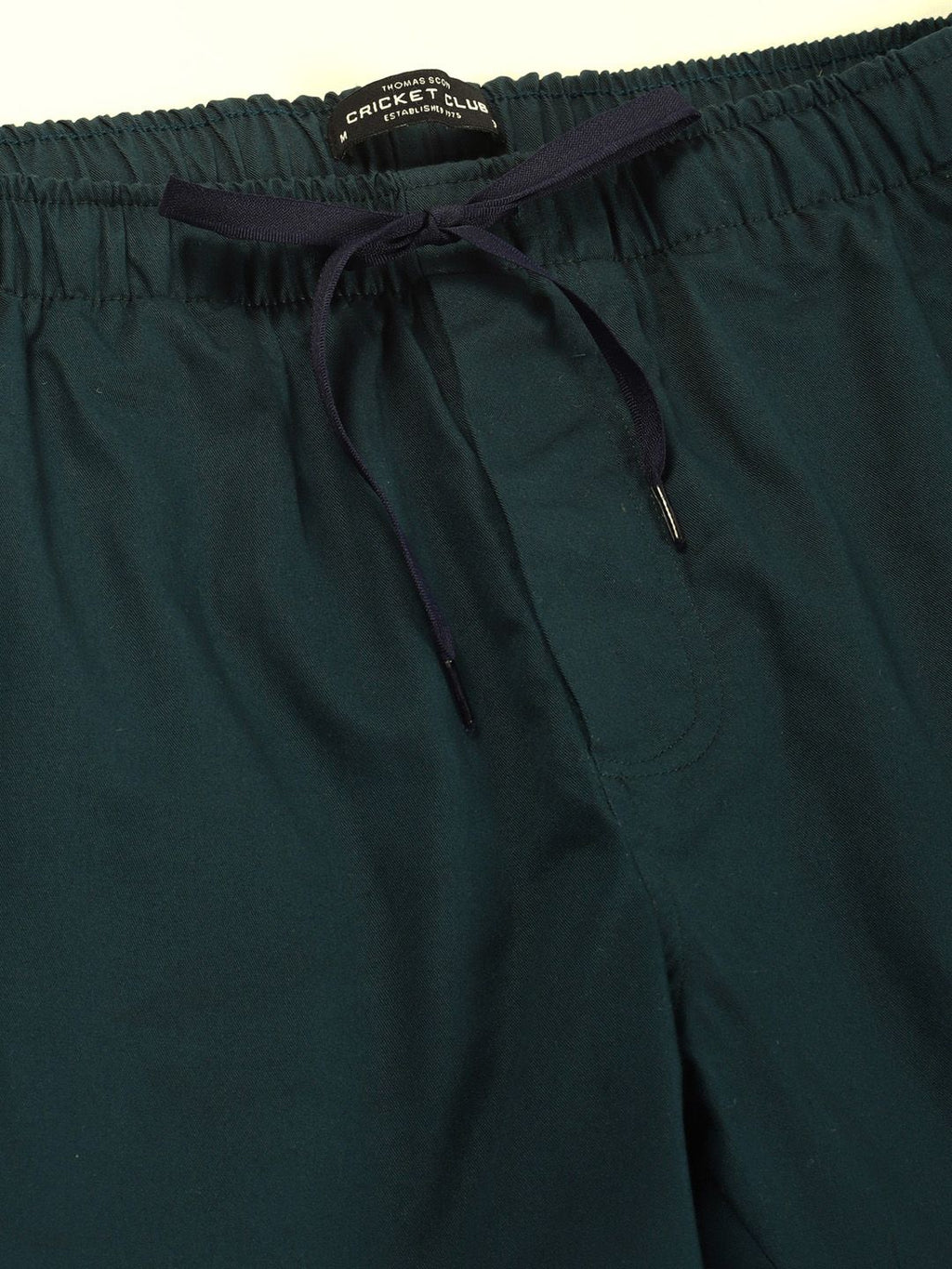 Thomas Scott Men Green Regular Fit Mid-Rise Solid Cotton Shorts