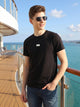 Black Cricket Club Collection Regular Fit Short Sleeves Round Neck Solid Knitted Tshirt For Men