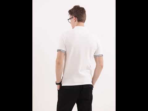 Thomas Scott Men White Polo Collar Pockets T-shirt