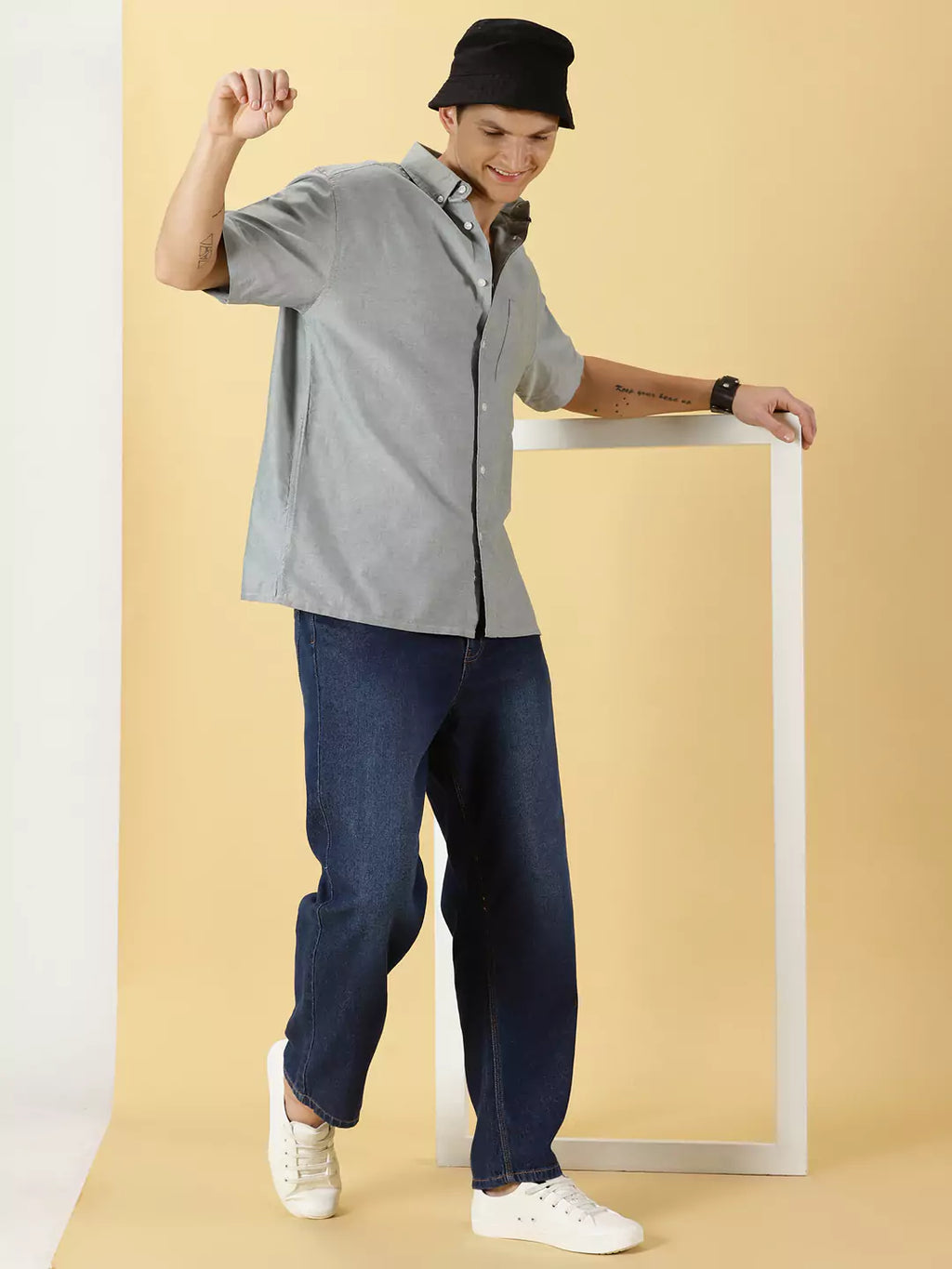 Thomas Scott Men Relaxed Boxy Pure Cotton Casual Shirt