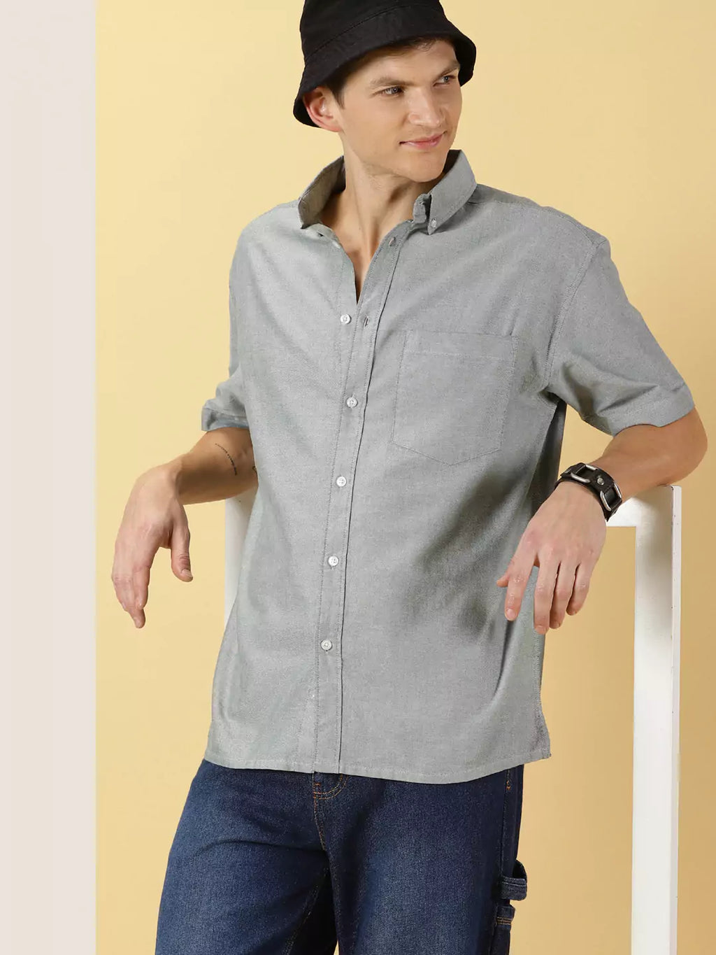 Thomas Scott Men Relaxed Boxy Pure Cotton Casual Shirt