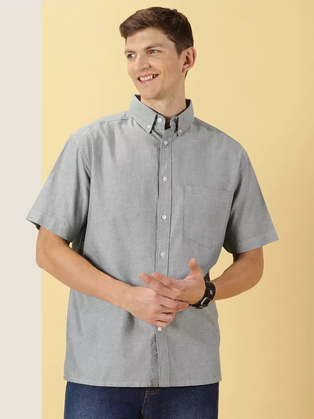 Thomas Scott Men Relaxed Boxy Pure Cotton Casual Shirt