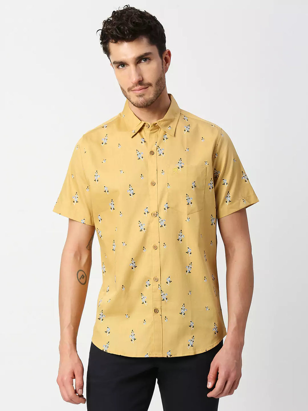 Thomas Scott Men Slim Fit Printed Casual Cotton Shirt