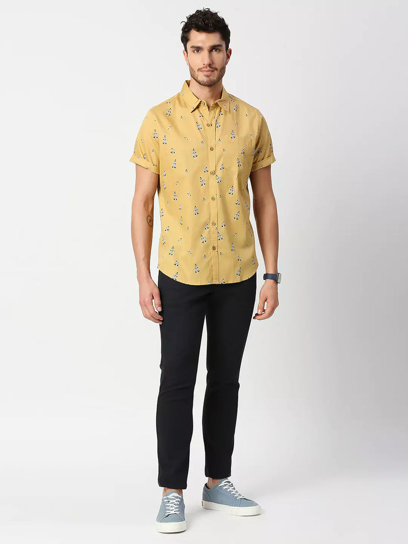 Thomas Scott Men Slim Fit Printed Casual Cotton Shirt