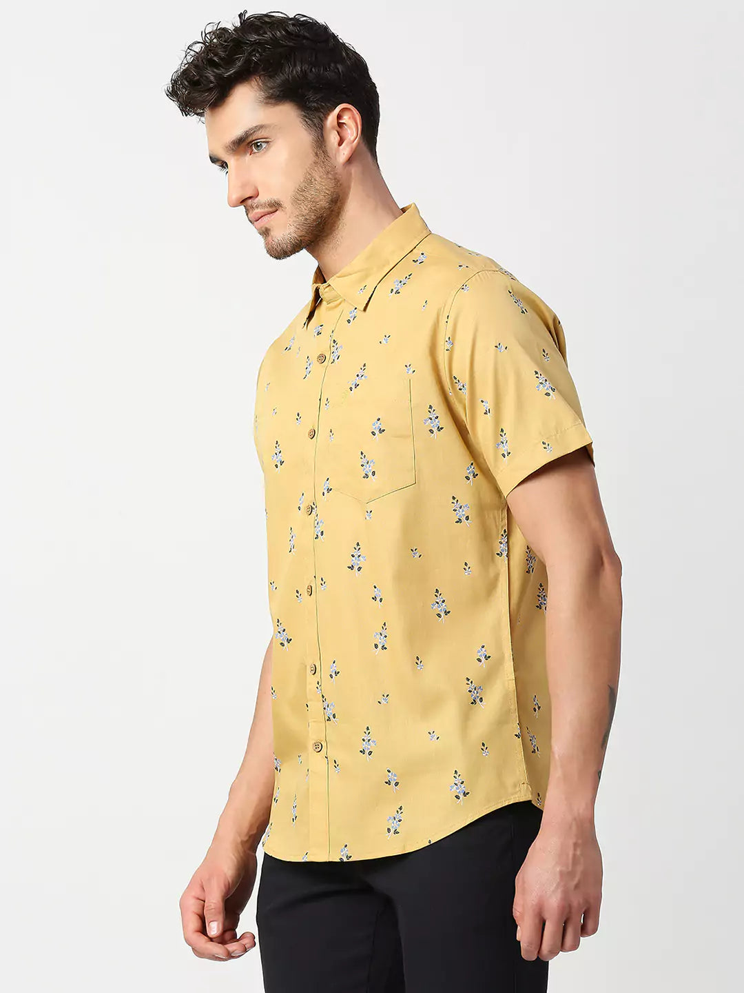 Thomas Scott Men Slim Fit Printed Casual Cotton Shirt