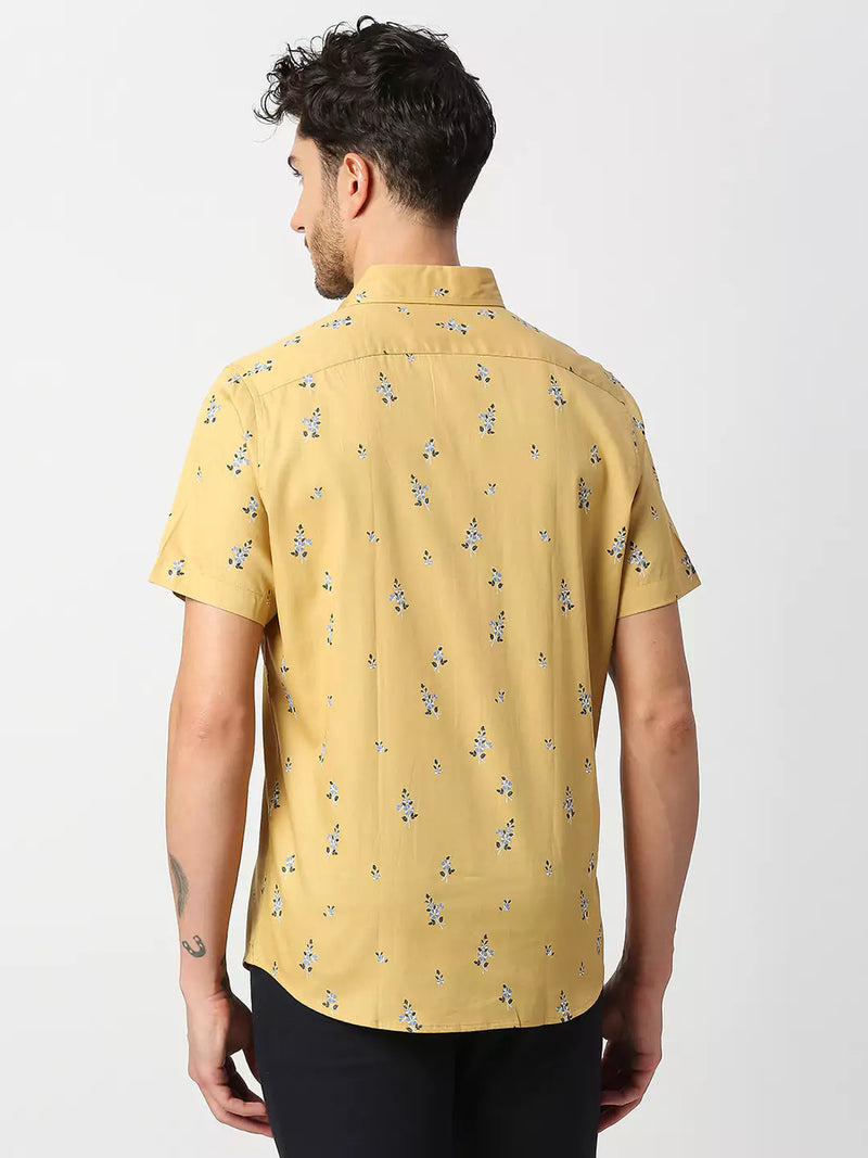 Thomas Scott Men Slim Fit Printed Casual Cotton Shirt