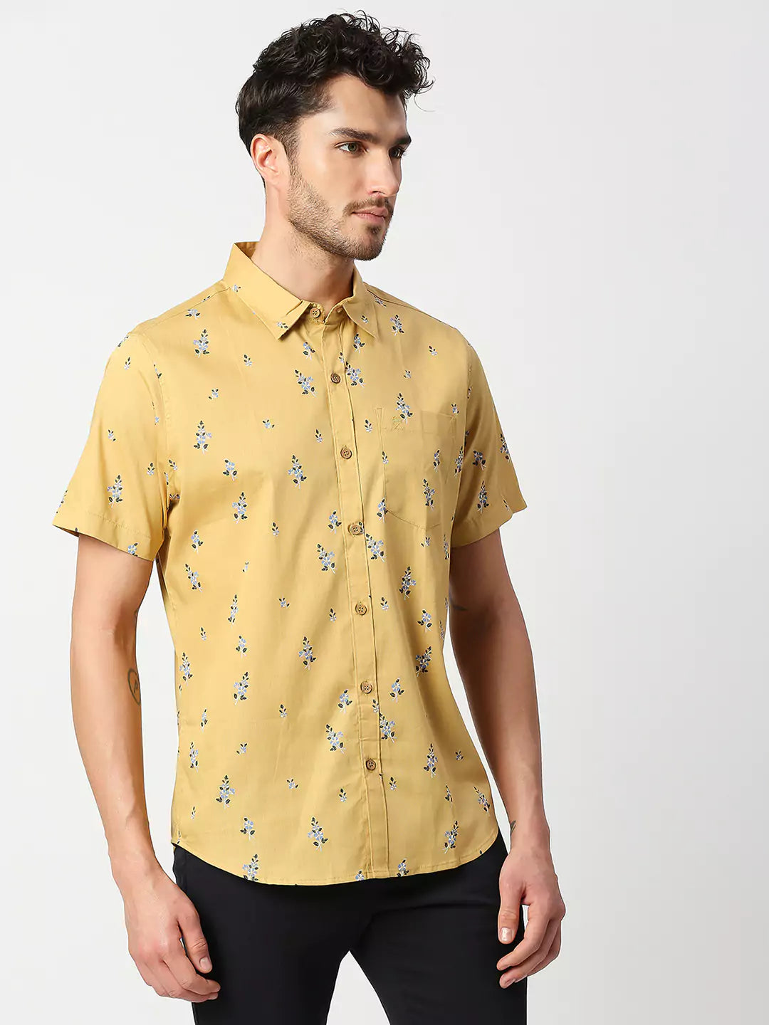 Thomas Scott Men Slim Fit Printed Casual Cotton Shirt