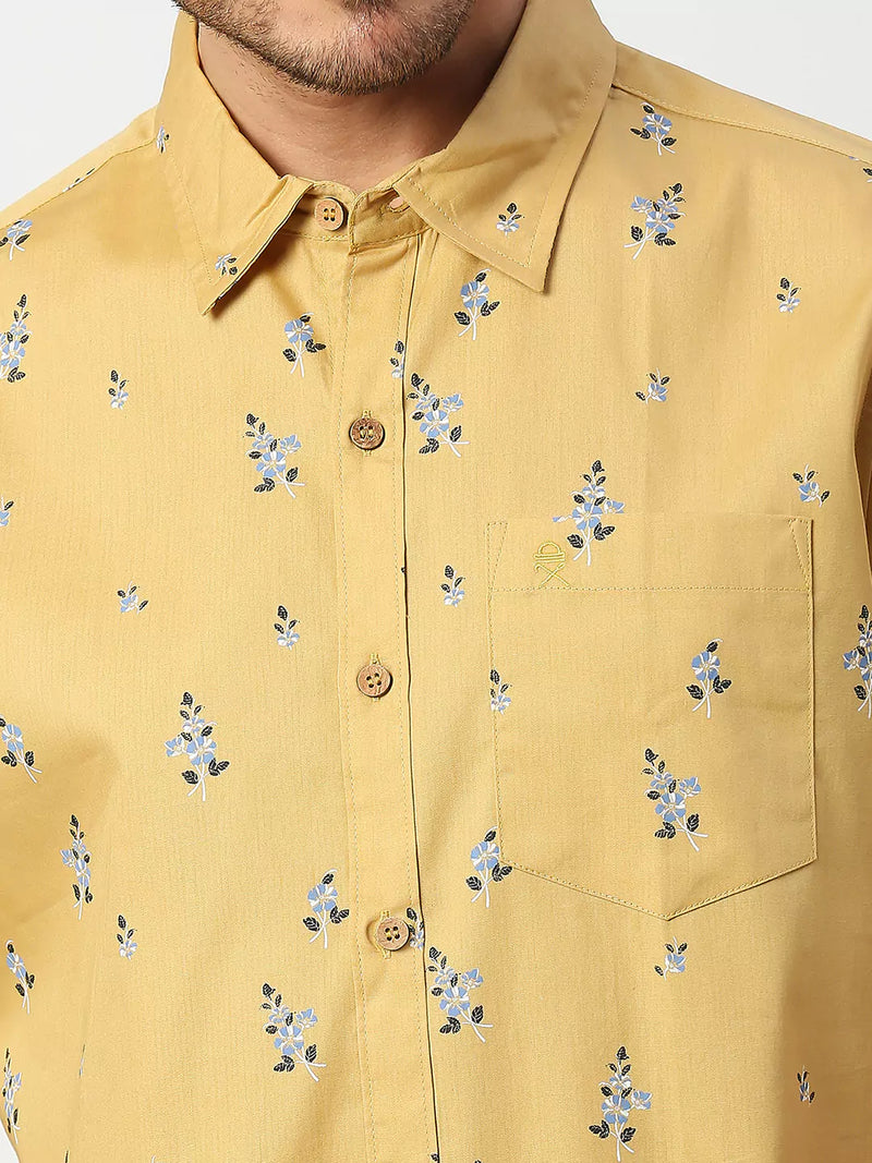 Thomas Scott Men Slim Fit Printed Casual Cotton Shirt
