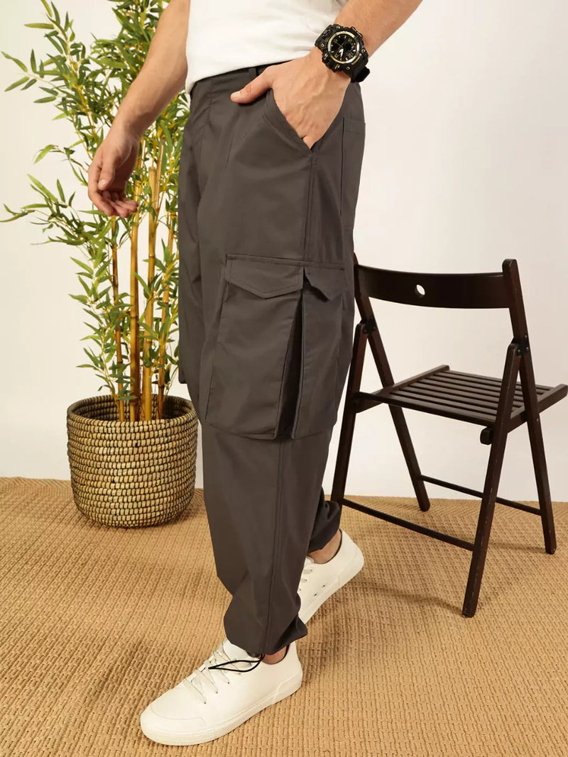 Thomas Scott Men Classic Loose Fit Cargos Trousers
